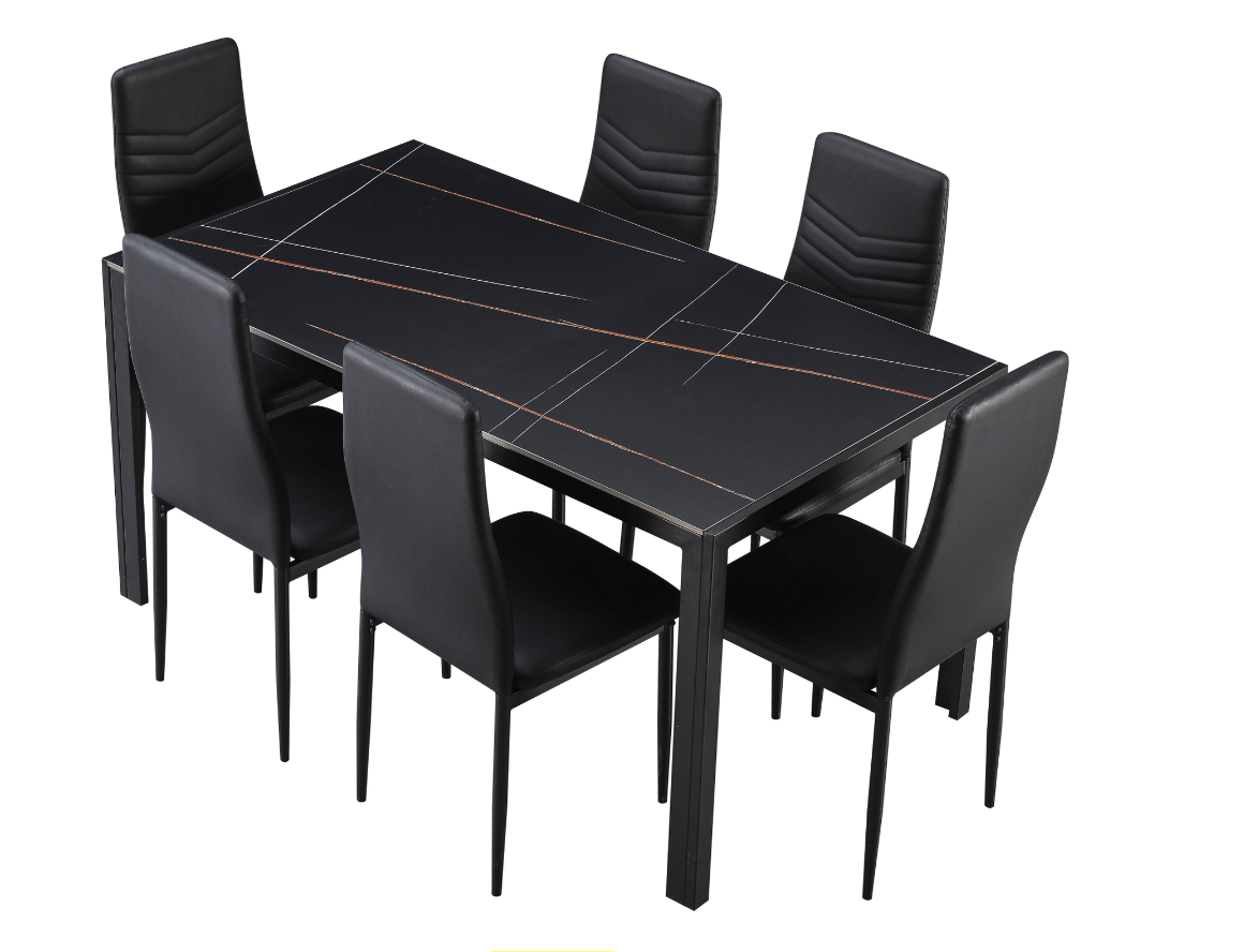 DT20-6 SLATE TOP TAPA DE PIZARRA Y SILLAS EN V